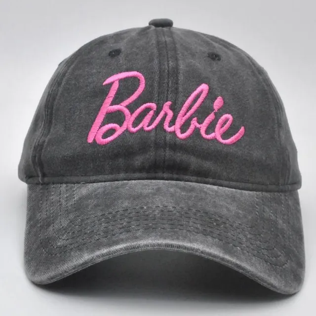 Stylish baseball cap with embroidered Barbie sign