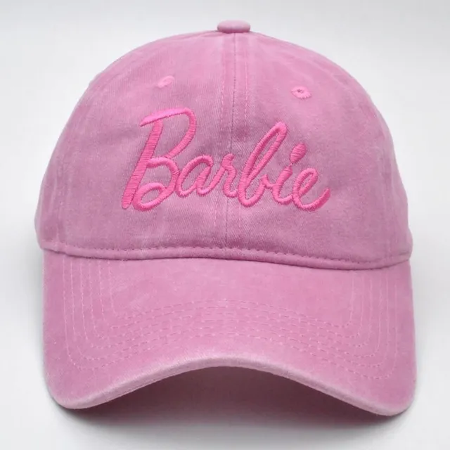 Stylish baseball cap with embroidered Barbie sign