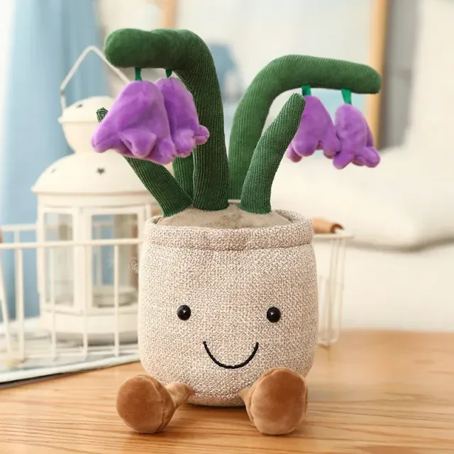 Teddy decoration in pot - tulip/sukulent