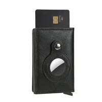 Men's card case with pocket on AirTag