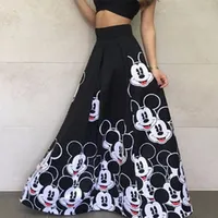 Women's long skirt with print - Mickey Mouse