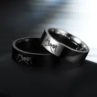 Modern stainless steel rings for couples