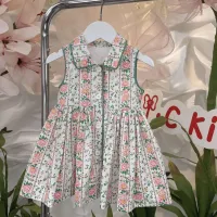 Free time princess dresses for girls with floral print and with collar