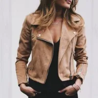 Fashion plain lapel jacket with long sleeves for women