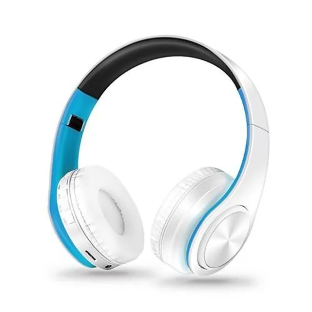 Bluetooth wireless headphones white modra