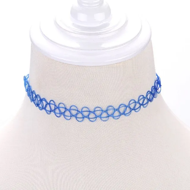 Elasztikus Retro Choker nyaklánc lányoknak - 12 db