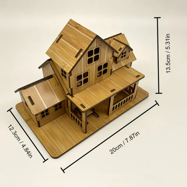 Laser-cut 3D Holzbausatz: Gemütliches Häuschen