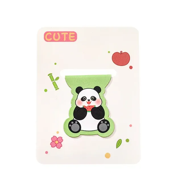 Set of 12 cute magnetic bookmarks with drawn panda for students