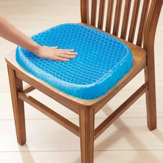Gel seat on chair with anti-slip cover