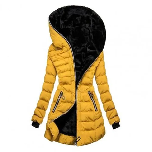 Women's quilted winter coat with fur