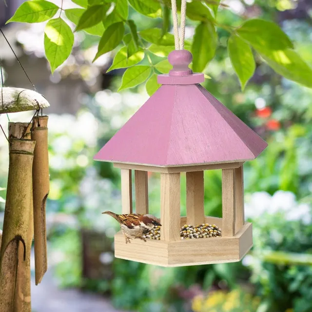 Wooden cute bird feeder