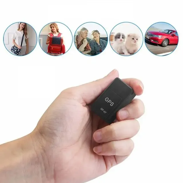 GPS tracker mini GF-07 cu suport magnetic, cartelă SIM și urmărire în timp real