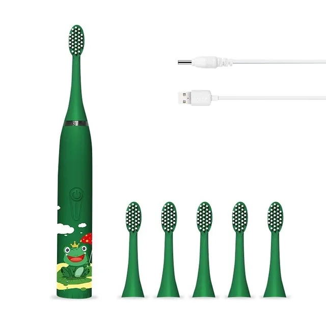 Children's electric toothbrush with animal motifs