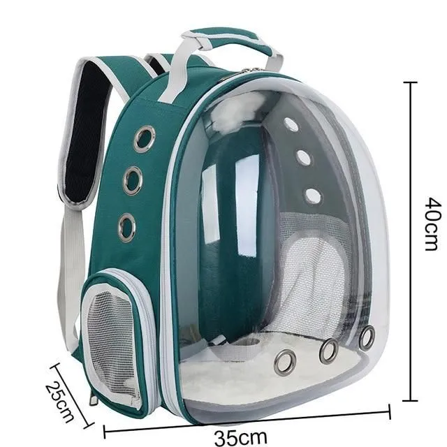Backpack for cats green see-picture