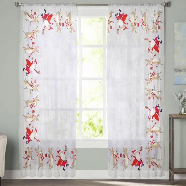 Christmas curtain with thematic motifs - various types