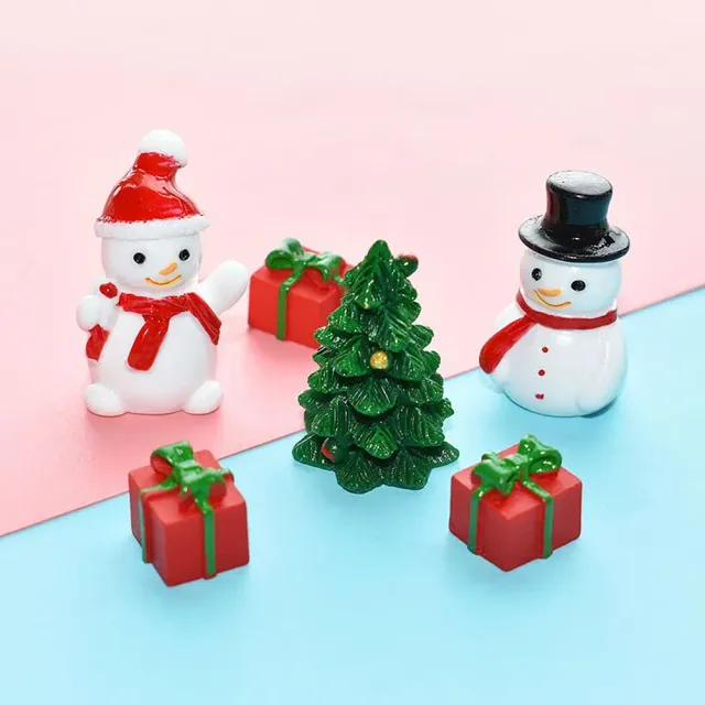 Miniatury sněhuláčků z pryskyřice ve dvou variantách - 30 ks
