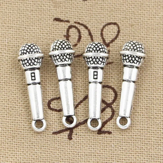 Set of 15 pendants with microphone motif for jewelry