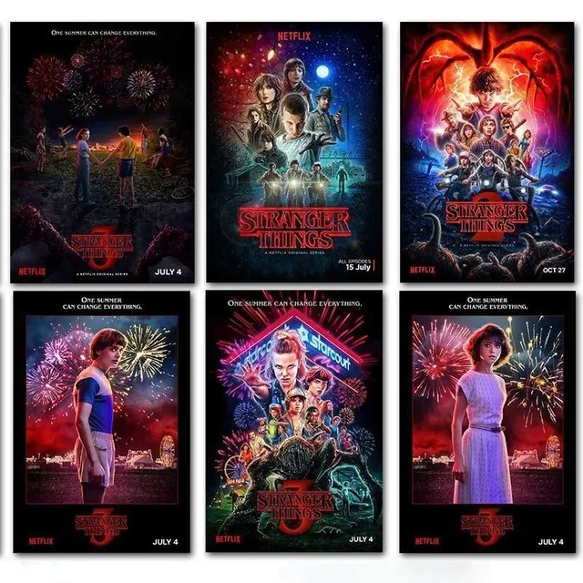 Stylowy plakat oparty na filmie Stranger Thing