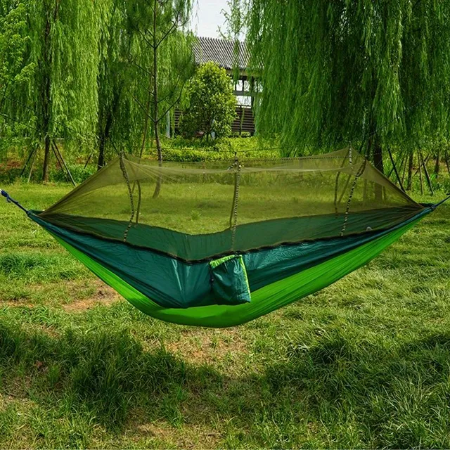 Anti-cottage double hammock with mosquito net for outdoor camping and home use