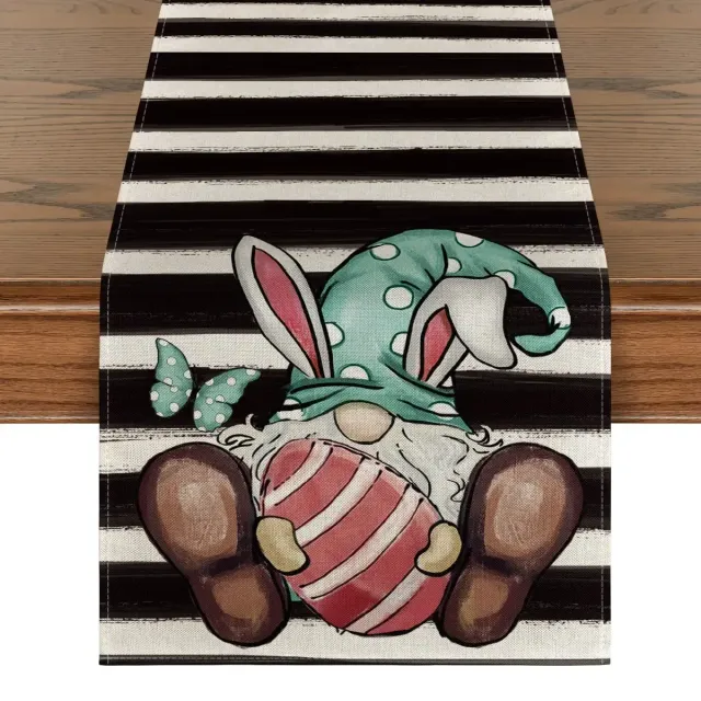 Velikonoční ubrus běhoun s motivem králíka a mrkve
