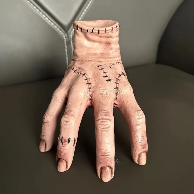 Stylish latex decoration in the shape of a hand from the popular series Wednesday