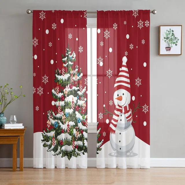 Christmas curtain with thematic motifs - various types