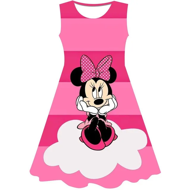 Girls sleeveless summer dress with the motif of the popular Minnie Mouse