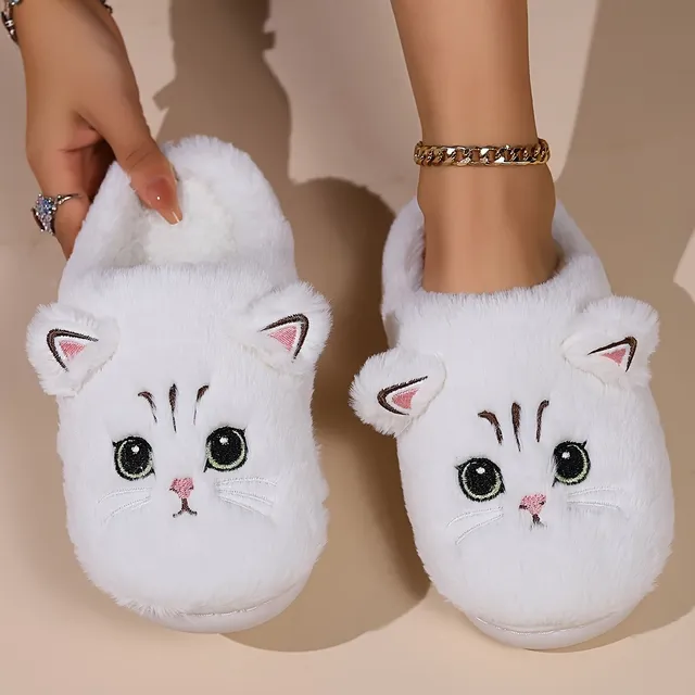 Chaussons en Peluche de Chat Adorables - Douillet Compagnon pour un Hiver Réconfortant