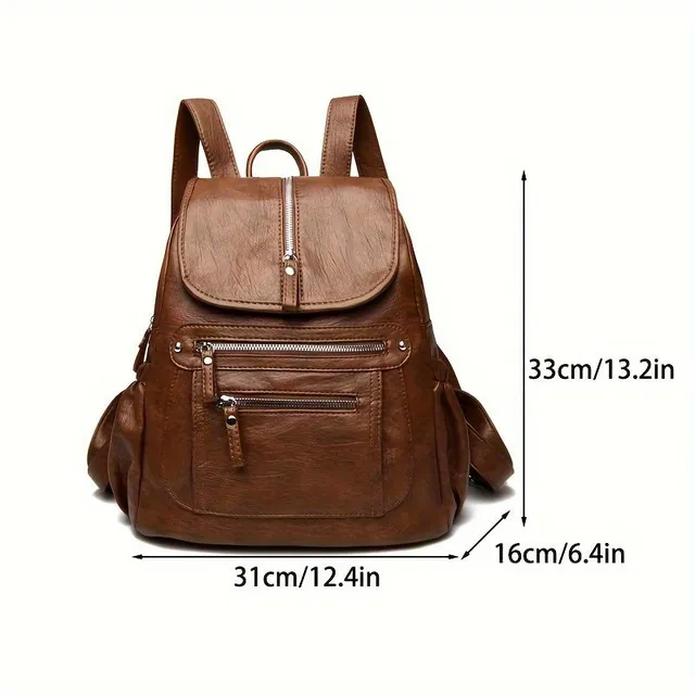 Vintage Lapel Backpack - a practical school backpack with more pockets for travel and work