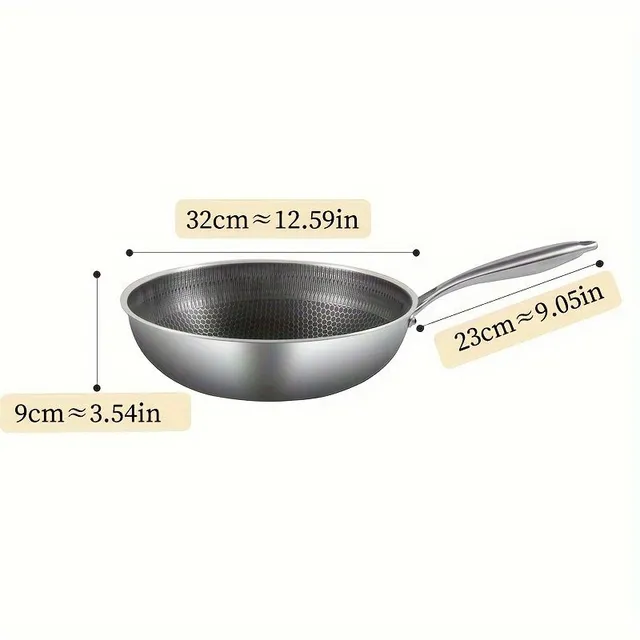 Universal stainless steel frying pan