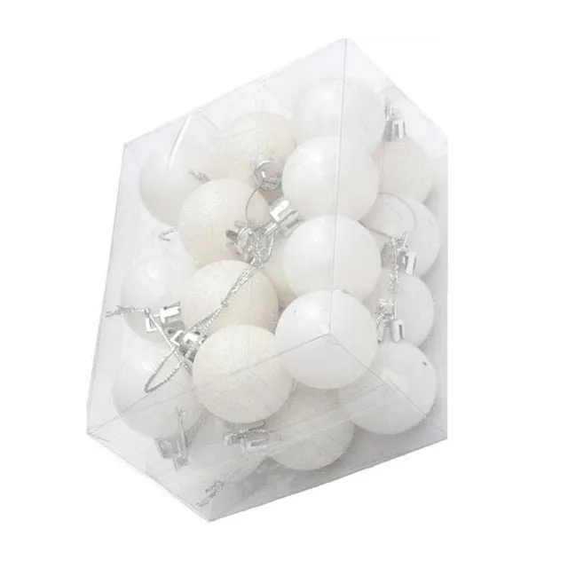 Christmas balls white 24 pcs