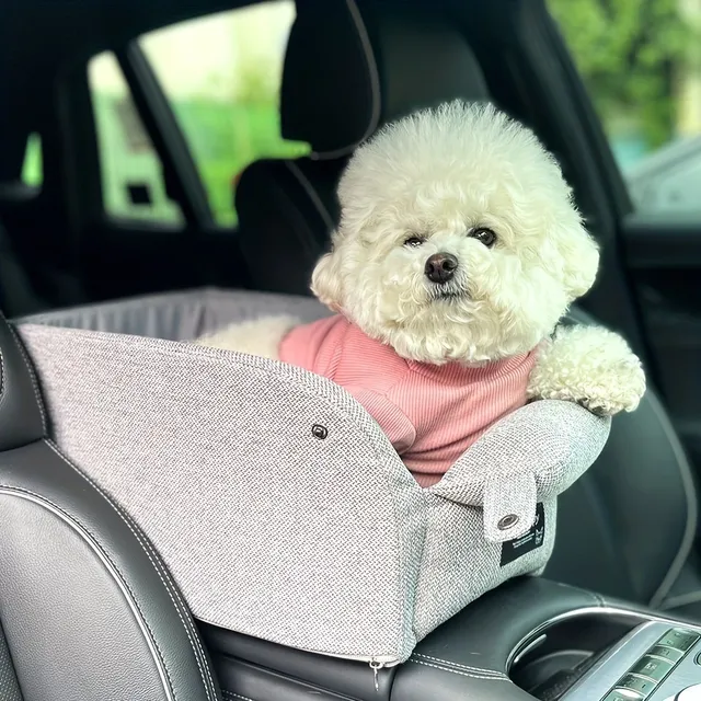 Siège auto surélevé Happy Ride pour petits chiens et chats - Voyage confortable avec ceinture de sécurité et coussin doux