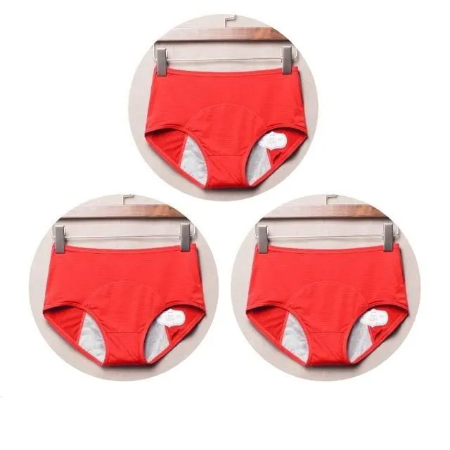 Menstrual panties 3k 6xlwaist94-102cm china-red-3pcs