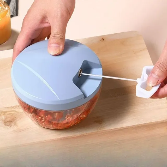 Practical manual chopper in a bowl for easy processing of food into small pieces Dubtach