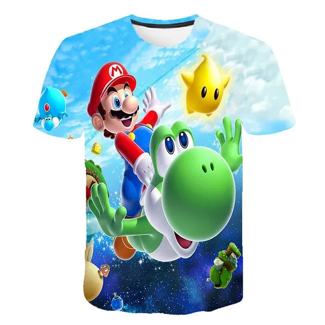 Krásne detské tričko s 3D potlačou Mario