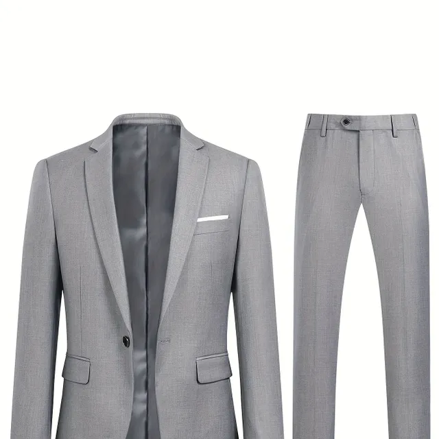 Formal men's suit 1 button jacket + pants for business dinner, wedding, party