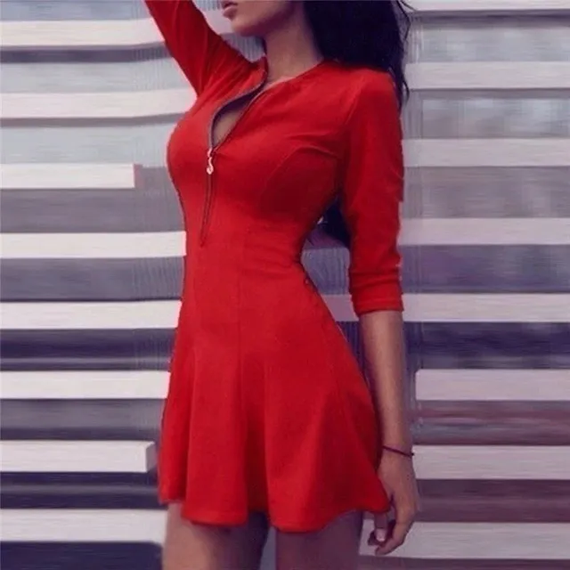 Women's mini dress with zipper