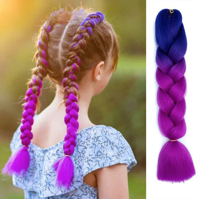 Ombre kanekalon hair on braids - more variants