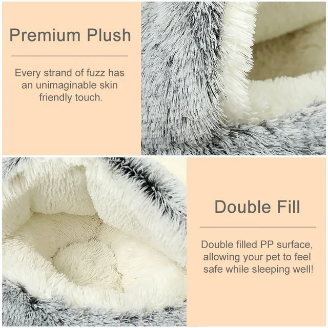 Pile for cats and small dogs 1 pcs - cozy, partially closed, for comfort and privacy of your pet