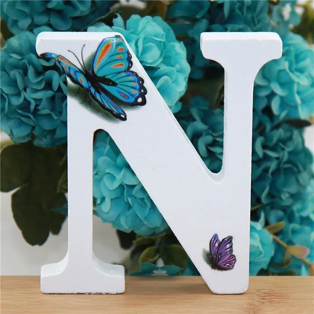 Decorative wooden letter with butterflies