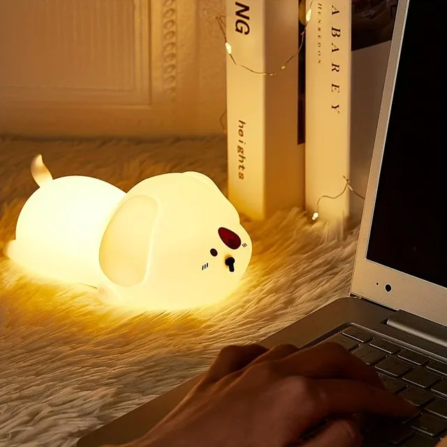 Silicone touch night light in the shape of cute puppy