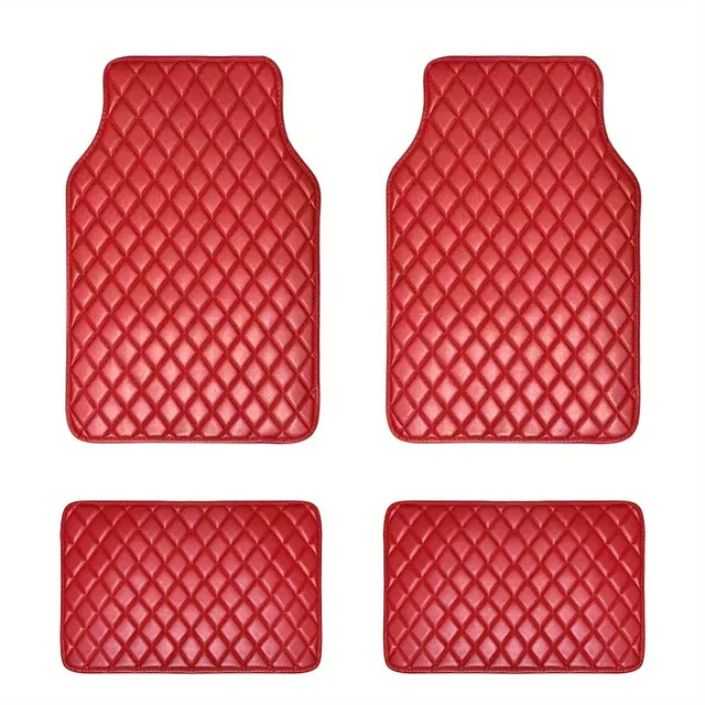 Tapis de voiture en cuir rouge de luxe - Accessoire stylé et durable pour chaque voiture