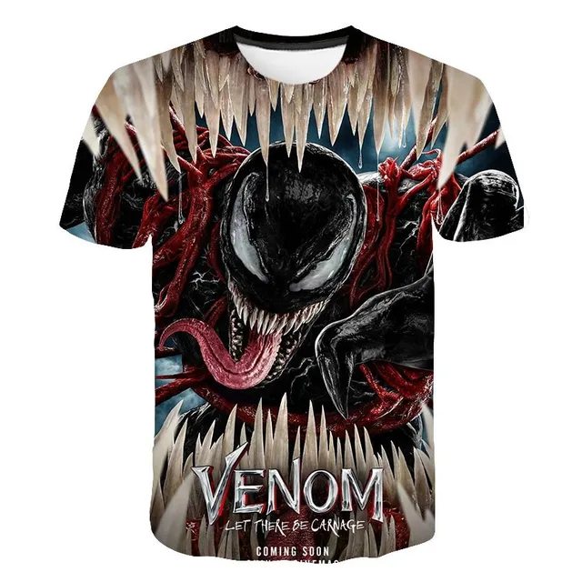 Detské moderné tričko s krátkym rukávom a 3D potlačou Venoma Margot