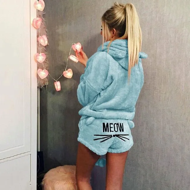 Pyjama en peluche pour femme MEOW