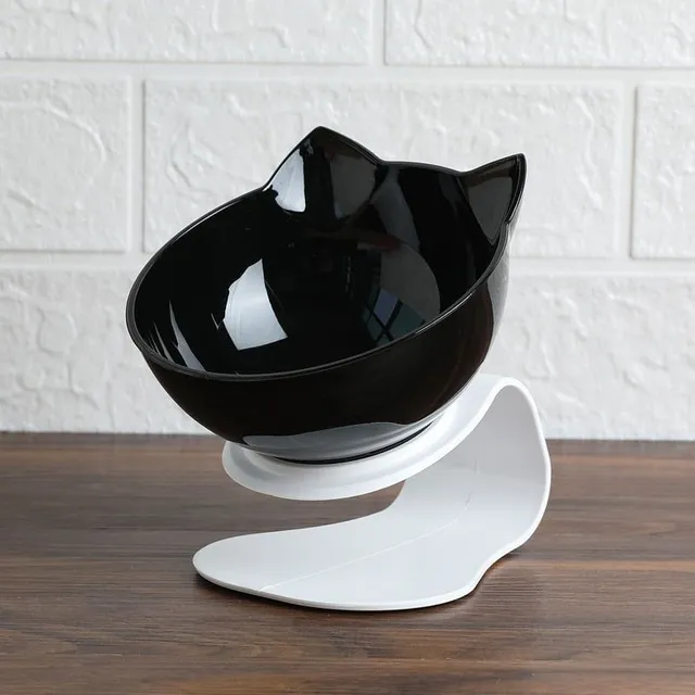 Cute unique cat food bowls black-single