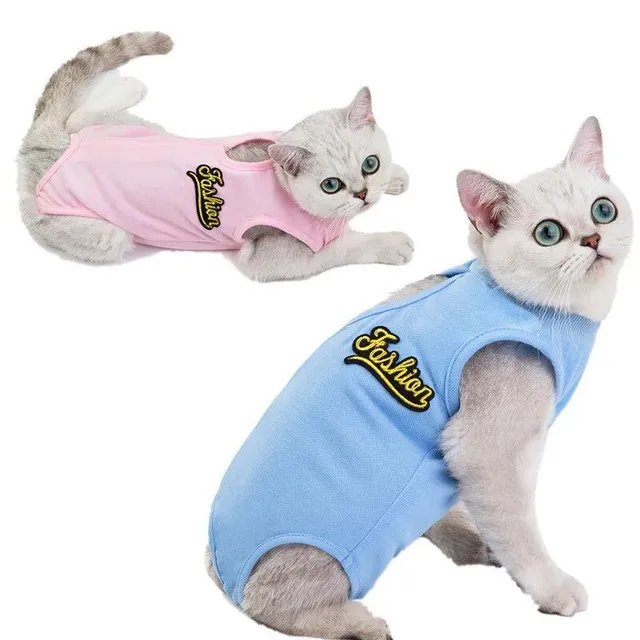 Štýlové jednofarebné oblečenie pre mačky s zapínaním chrbta - farebnejšie varianty