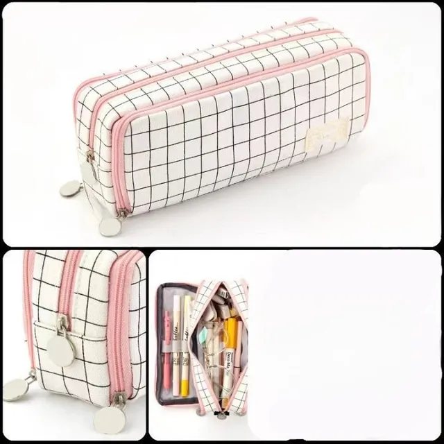 Practical spacious pencil case with several compartments - several color variants