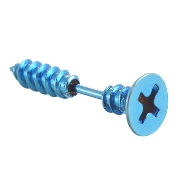 Men's earrings in the shape of a screw - 10 colours