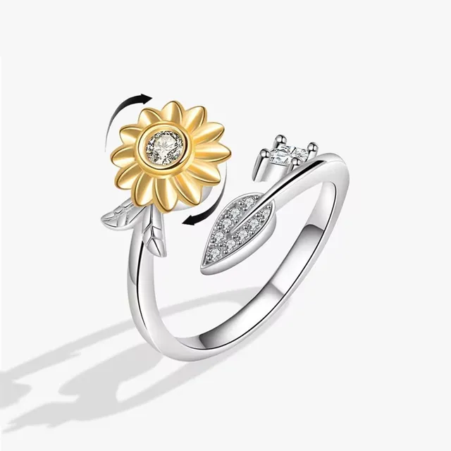 Fashion ring against stress for women with cute rotating design