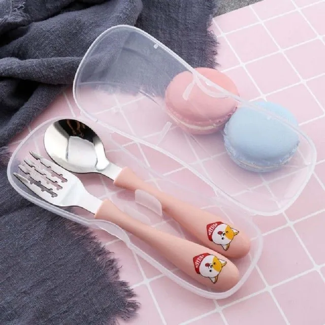 Children's cutlery with case 2 pcs